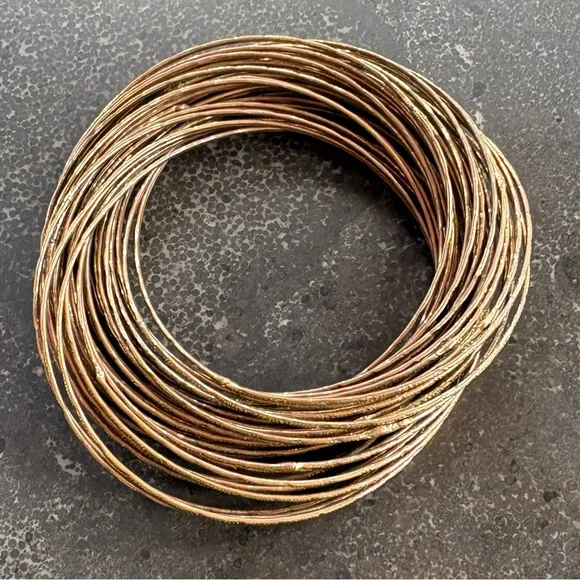 Gold-Tone 43 Interlocking Bangle Bracelets - Picture 7 of 9